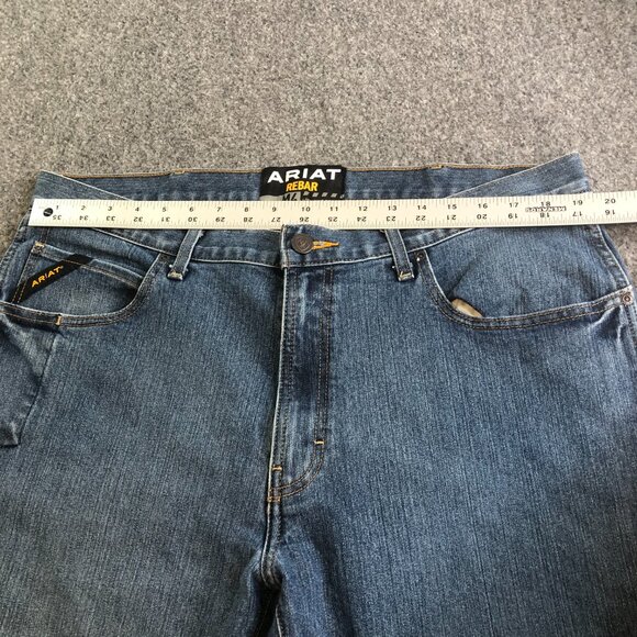 Ariat Jeans Mens 38x36 Blue M4 Bootcut Low Rise Work Pants Stretch - Picture 4 of 10